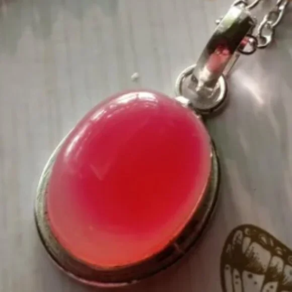 Natural Pink Agate Pendant - Picture 4 of 7
